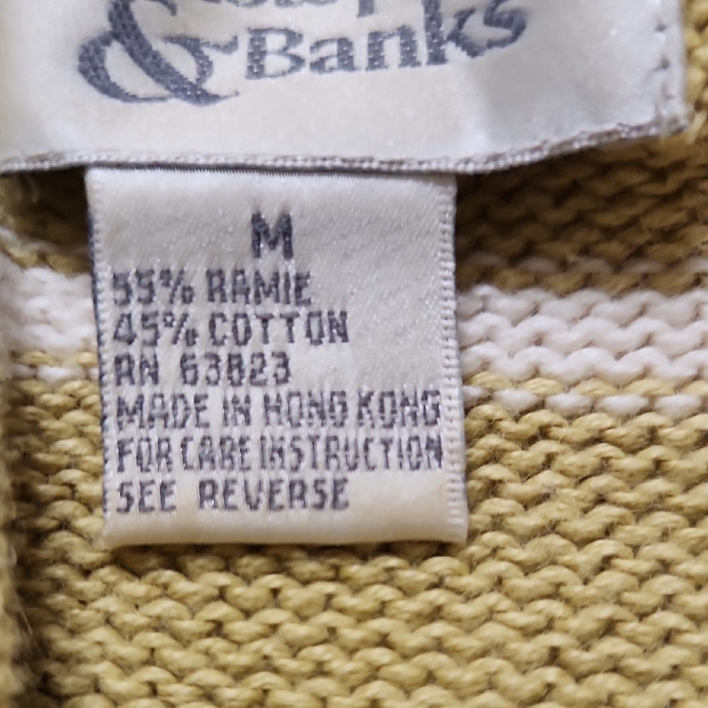 Christopher & Banks Green and White Crew Neck Sweater - Picture 4 of 5